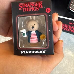 Starbucks Stranger Things Bear with Coffee and Waffle